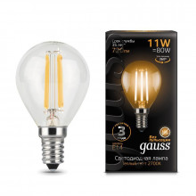 Лампа Gauss LED Filament Globe E14 11W 720lm  2700K