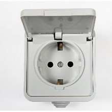 IN HOME Розетка 1-я с крышк. з/к ACQUA бел.3112W IP44