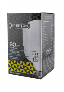 Лампа КРЕПТОН LED T120 60W E27/E40 6500K