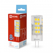 IN HOME Лампа светодиодная LED-JCD-VC 8Вт 230В G4 6500К 760Лм
