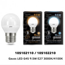 Лампа GAUSS LED Globe 9.5W 890lm E27 3000K