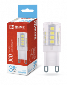 IN HOME Лампа светодиодная LED-JCD 3Вт 230В G9 6500К 290Лм