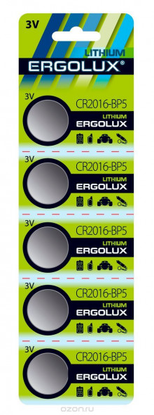 Батарейка ERGOLUX CR 2016 BL-5
