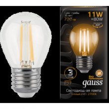 Лампа Gauss LED Filament Globe E27 11W 750lm  4100K