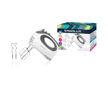 Миксер ручной ERGOLUX ELX-EM02-C31 бело-серый (320 Вт, 220-240В)