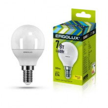 Лампа ERGOLUX LED-G45-7W-E14-3K (7Вт E14 3000K 172-265В)