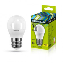 Лампа ERGOLUX LED-G45-7W-E27-3K (7Вт E27 3000K 172-265В)