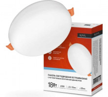IN HOME Светильник безрамочный RLP-FL 18Вт 230В 6500К 1620Лм 120мм с рег.монтаж. 50-110мм белая IP20