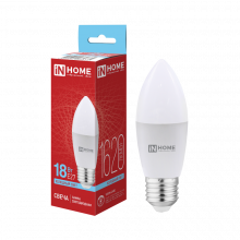 IN HOME Лампа светодиодная LED-СВЕЧА-VC 18Вт 230В E27 6500K 1620Лм
