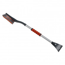 ЕРМАК Щетка для уборки снега с распушенной щетиной+скребок, 90 см