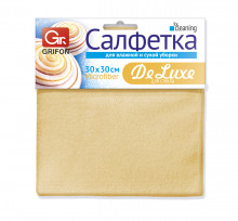 GRIFON салфетка из микрофибры для стекла De Luxe 30х30 см, 1шт. 100/20/1