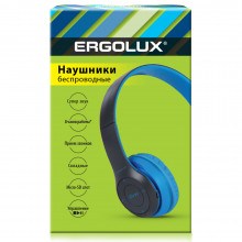 Наушники накладные беспр. ERGOLUX ELX-BTHP01-C06 ( FM, MP3, 32 Ом, микр.250 мАч., синие коробка)