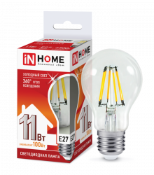 IN HOME лампа LED-A60 11Вт 230В Е27 6500К 990Лм(нить)