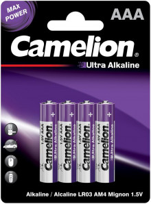 Батарейка CAMELION LR03 Ultra BL-4, ААА 1.5В