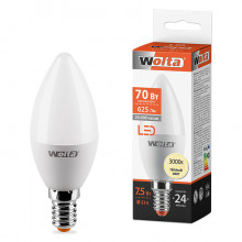 WOLTA лампа LED C37 7.5Вт 625лм Е14 3000К   1/50