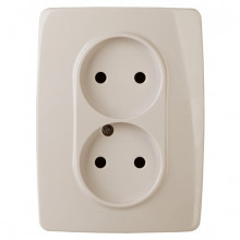 ЭРА Розетка двойная 2X2P, 16A-250В, IP20, Эра12, белый