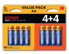 Батарейки Kodak LR6 4+4BL MAX SUPER Alkaline AA 30419902