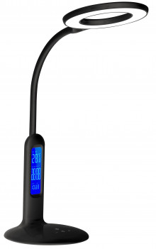 Светильник CAMELION KD-823  C02  черн.LED (8 Вт,230В, 500лм,сенс, термометр, рег.ярк и цвет.темп.)