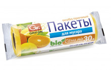 GRIFON пакеты для мусора Bio Цитрусовый микс особо прочные 30л (50 х 60см, 12мкм) ПНД 20шт. в рулоне