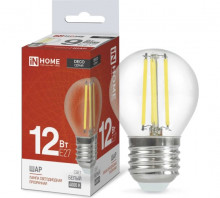 IN HOME лампа LED-P45 12Вт 230В Е27 4000К 1350Лм (нить)