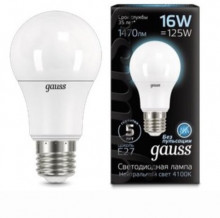 Лампа Gauss LED A60 16W 1470lm E27 4100K