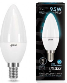 Лампа GAUSS LED Candle 9.5W 950lm E14 4100K