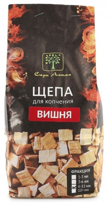 Щепа для копчения Сады Алтая Вишня ц/б пакет 2 л