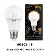 Лампа Gauss LED A60 16W 1380lm E27 3000K