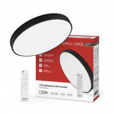 IN HOME Светильник светодиодный серии SCANDY SIMPLE-125RCB 125Вт 3000-6500K 10000Лм 500x50 с ДУ черн