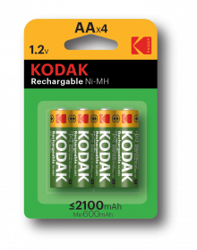 Аккумуляторы NiMH Kodak HR6-4BL 2100mAh [KAAHRP-4] (80/640) 30944110