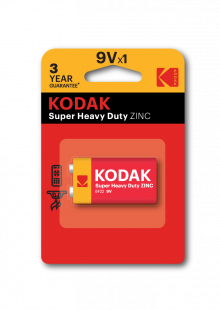 Батарейки Kodak 6F22-1BL SUPER HEAVY DUTY Zinc [K9VHZ-1B] (10/50) CAT3953437