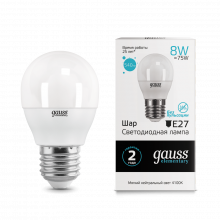 Лампа GAUSS LED Elementary Globe 8W E27 4100K