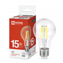 IN HOME лампа LED-A60 15Вт 230В Е27 4000К 1480Лм (нить)
