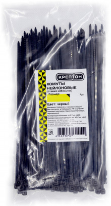 КРЕПТОН хомут нейлоновый 2,5х100 мм, черный (100шт./упак.)