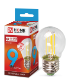 IN HOME лампа LED-P45 9Вт 230В Е27 4000К 810Лм (нить)