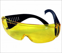 Очки защитные тип Люцерна открытого типа ЖЕЛТЫЕ с черной дужкой