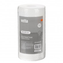 VETTA Салфетки универсальные 130шт в рулоне, 25x23см, соты, спанлейс
