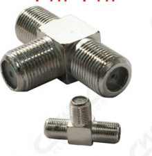 Переходник Fгн-Fгн. метал. тройник Сигнал (F гнездо-F гнездо вкручивающийся)