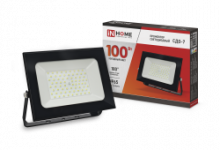 IN HOME Прожектор LED СДО-7 100Вт 6500K черный IP65