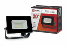 IN HOME Прожектор LED СДО-7 20Вт 6500K черный IP65