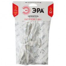 Удлинитель ЭРА UX(6)-3-1,5m без зазeмл., 2х0.75мм2, ПВС, 3гн, 1,5м