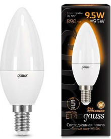 Лампа GAUSS LED Candle 9.5W 890lm E14 3000K