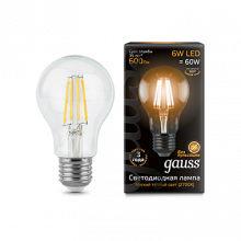 Лампа Gauss LED Filament A60 E27 6W 2700К