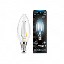 Лампа Gauss LED Filament Candle E14 5W 4100К