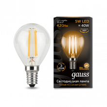 Лампа Gauss LED Filament Globe E14 5W 2700K