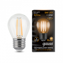 Лампа Gauss LED Filament Globe E27 5W 2700K