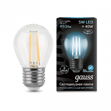 Лампа Gauss LED Filament Globe E27 5W 4100K